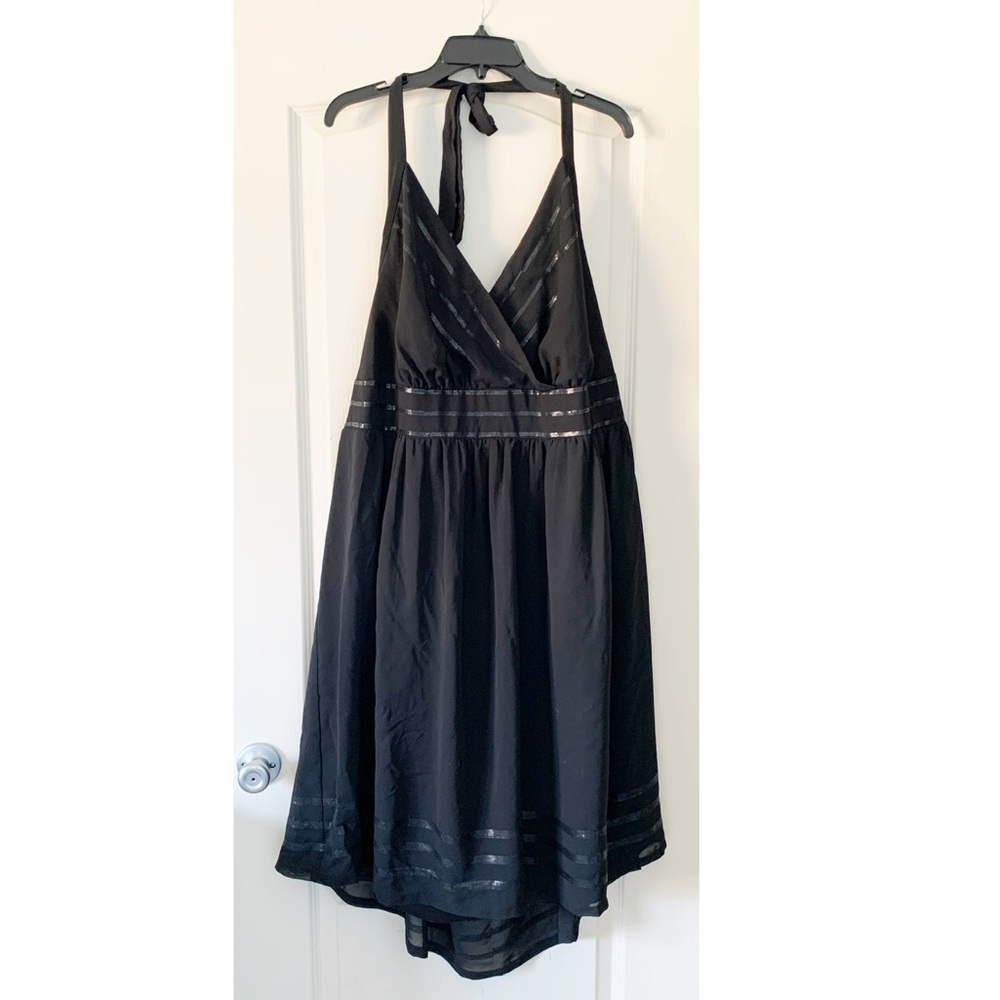 Lane Bryant halter dress black size 28 EUC